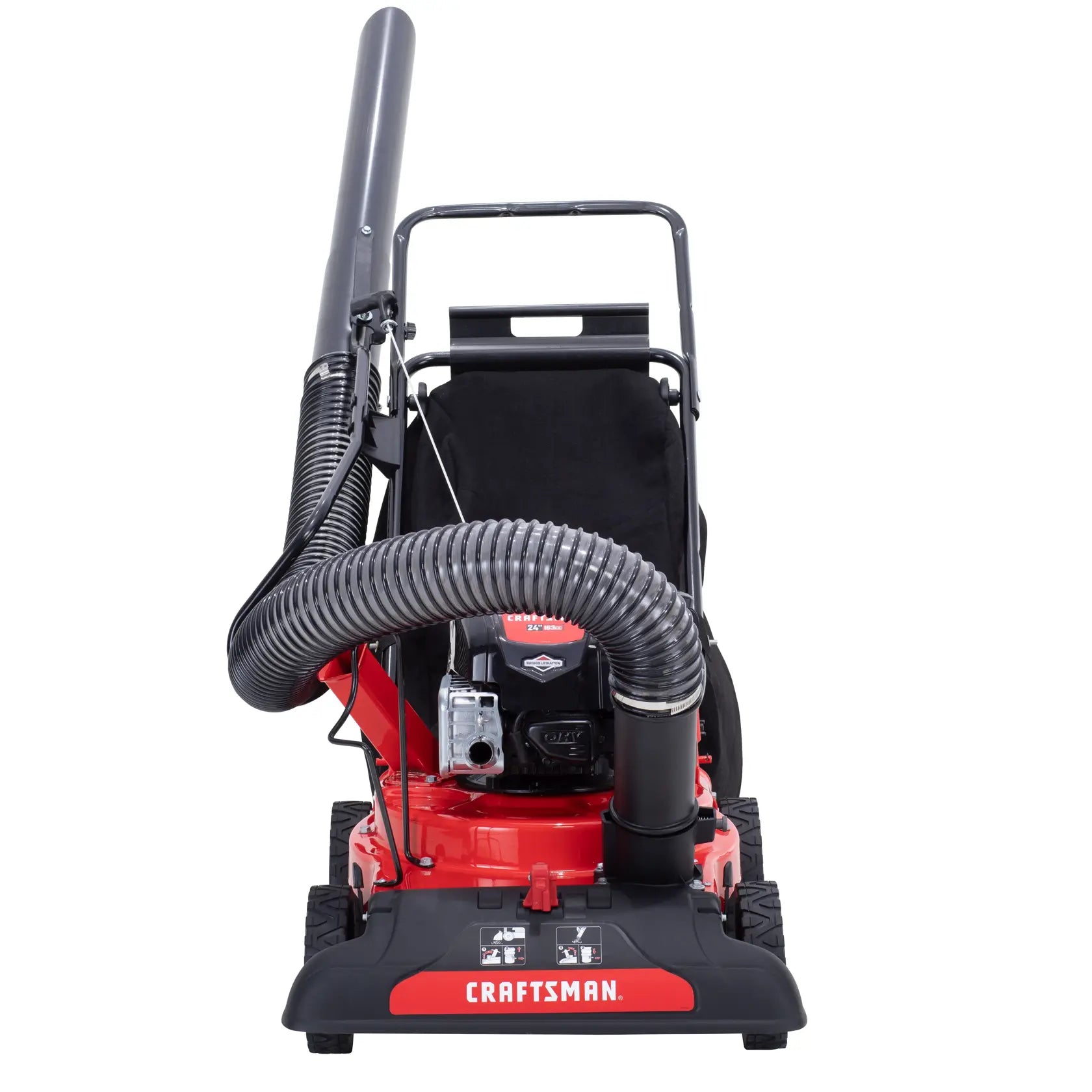 CRAFTSMAN 24″ 163cc Gas Chipper Shredder Vacuum Briggs & Stratton Engine with 2-Bushel Bag & 8:1 Mulching Ratio