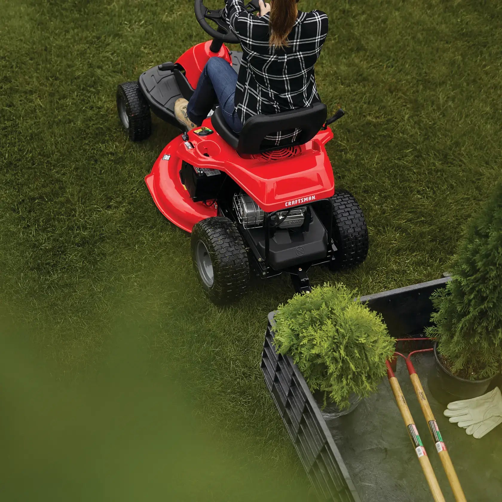 CRAFTSMAN 30″ Mini Gas Riding Lawn Mower 10.5 HP Briggs & Stratton Engine 6-Speed w/ Mulching Kit