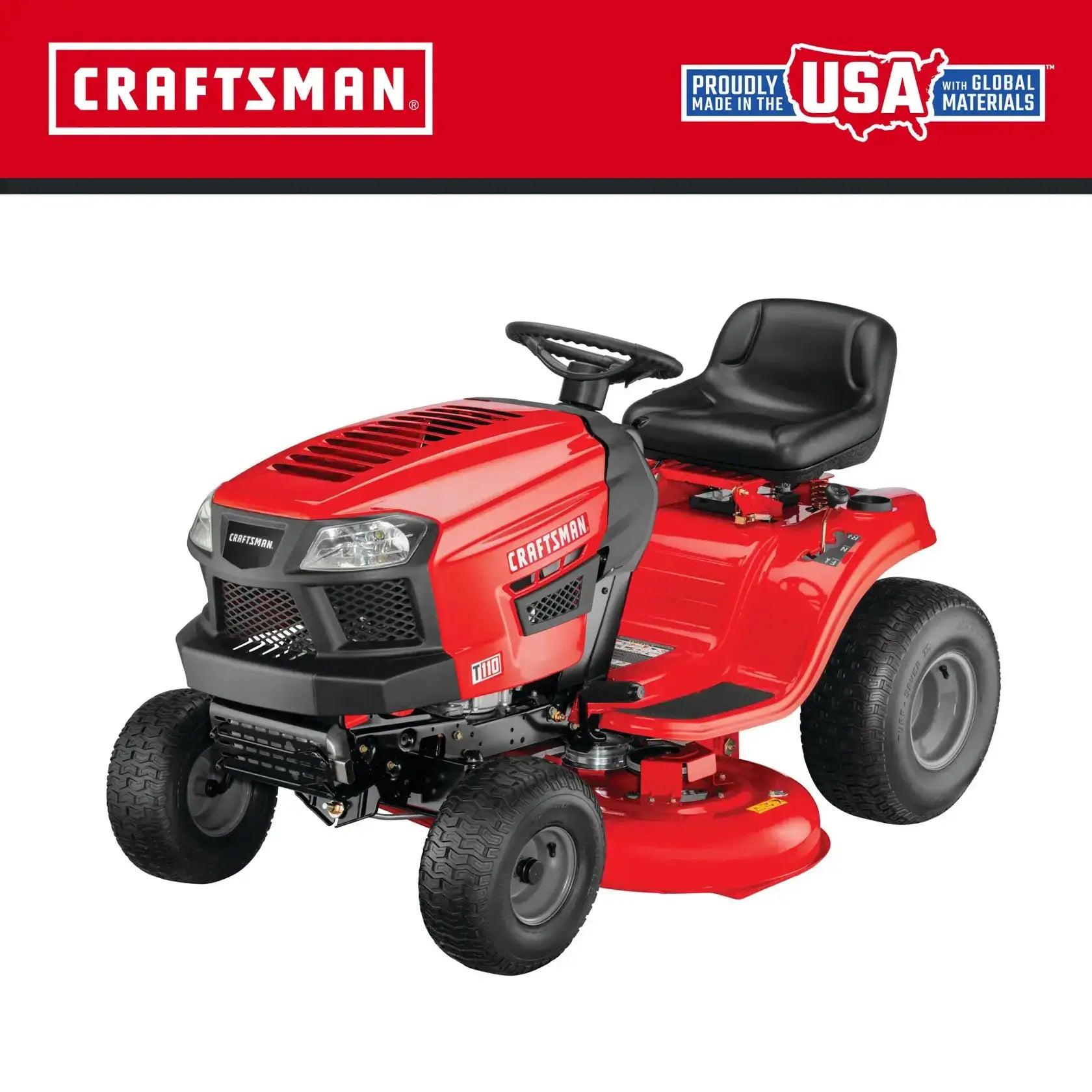 CRAFTSMAN 42″ Gas Riding Lawn Mower 17.5 HP Briggs & Stratton Engine 7-Speed Transmission