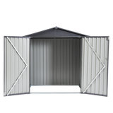XWT014 Metal Garden Storage Shed – Gray/White