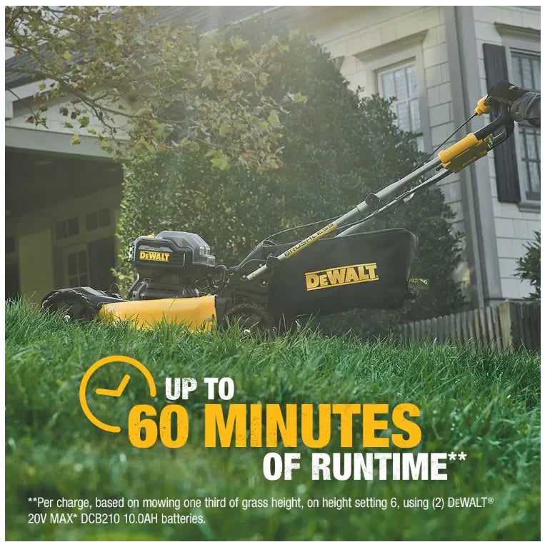20V MAX Cordless Lawn Care Combo Kit 21.5 Inch Self Propelled Mower Blower Trimmer Chainsaw Pole Saw Power Cleaner
