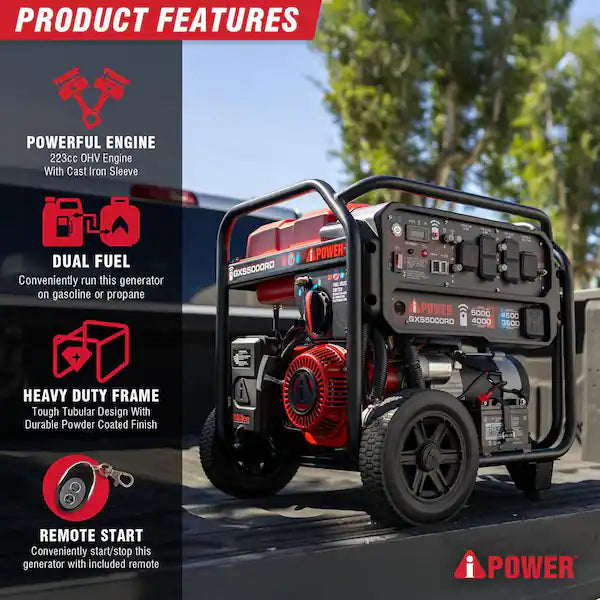 CRAFTSMAN 7500W Portable Gas Generator 389cc Engine 6000 Running Watts CO Alert Wheel Kit 120/240V