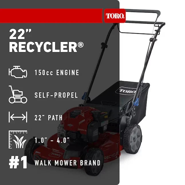 Toro 22 Inch Recycler Personal Pace All Wheel Drive Lawn Mower 163cc Briggs Stratton 725 EXi