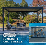 Backyard Discovery Sarasota 16’x10′ Galvanized Steel Louvered Pergola