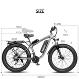Ridstar E26 Pro Electric Bike Dual 1000W Motors 48V 23Ah Battery 26 Inch Fat Tire E-Bike
