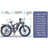 Ridstar E26 Pro Electric Bike Dual 1000W Motors 48V 23Ah Battery 26 Inch Fat Tire E-Bike