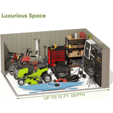 Patiowell 10 ft. W x 12 ft. D Size Upgrade Metal Storage Shed (119 sq. ft.)