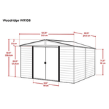Arrow 10 ft. x 8 ft. Woodridge Shed – Durable Metal Storage with Woodgrain Finish