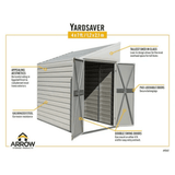 Arrow 4 ft. x 7 ft. Yardsaver Galvanized Steel Storage Shed