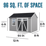 Heartland Coronado 12-ft x 8-ft Gable Style Wood Outdoor Storage Shed with Windows and Doors