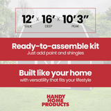 Hudson 12 ft. W x 16 ft. D Wood Storage Shed