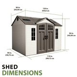 Lifetime 10 Ft. x 8 Ft. High-Density Polyethylene (Plastic) Outdoor Storage Shed with Steel-Reinforced Construction