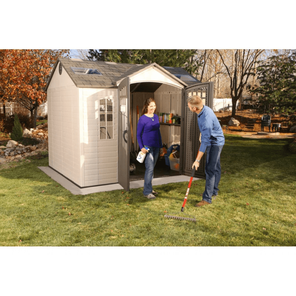 Lifetime 10 Ft. x 8 Ft. High-Density Polyethylene (Plastic) Outdoor Storage Shed with Steel-Reinforced Construction