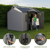 Lifetime 10′ x 8′ Outdoor Storage Shed, Gray