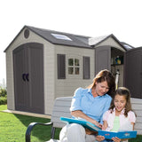 Lifetime 15 Ft. x 8 Ft. High-Density Polyethylene (Plastic) Outdoor Storage Shed with Steel-Reinforced Construction