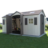 Lifetime 15 Ft. x 8 Ft. High-Density Polyethylene (Plastic) Outdoor Storage Shed with Steel-Reinforced Construction