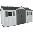 Lifetime 15′ x 8′ Dual Entry Outdoor Storage Shed, Gray