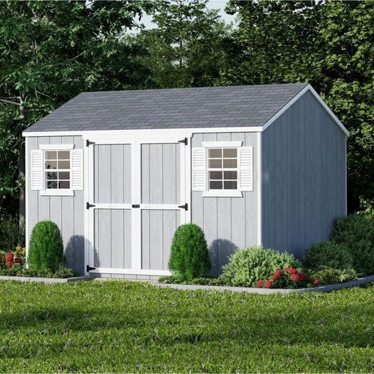 Little Cottage Co. 10×12 Value Workshop Shed with Operable Windows, Outdoor Wood Storage Do-It-Yourself Precut Kit
