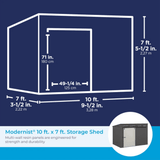 Modernist 10 ft. x 7 ft. Barn Door Storage Shed Suncast