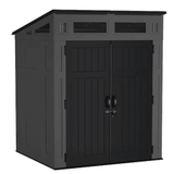 Suncast 6-Feet x 4-Feet Modernist Lean-to Resin Storage Shed (Floor Included) in Gray | BMS6583T