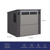 Suncast Cabana Entertainment Shed 8 ft. x 7 ft. Resin Storage Shed (Floor Included)