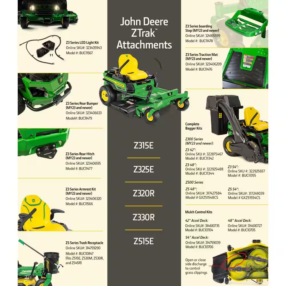 John Deere Z325E Zero Turn Lawn Mower 24 HP V-Twin Engine 48 Inch Accel Deep Deck