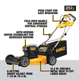 20V MAX Cordless Lawn Care Combo Kit 21.5 Inch Self Propelled Mower Blower Trimmer Chainsaw Pole Saw Power Cleaner