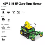 John Deere Z320R 42″ Zero Turn Lawn Mower Bundle – 21.5 HP V-Twin Engine with Mulching Kit & Boarding Step