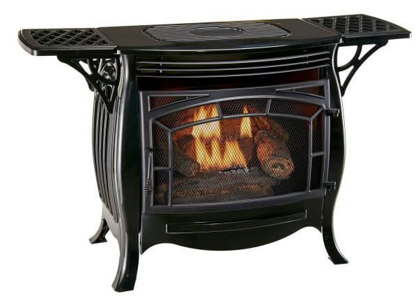 Duluth Forge Dual Fuel Ventless Gas Stove – 26,000 BTU, Remote Control, Gloss Black Finish – Model# FDSR25-GF