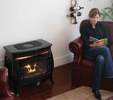Duluth Forge Dual Fuel Ventless Gas Stove – 26,000 BTU, Remote Control, Gloss Black Finish – Model# FDSR25-GF