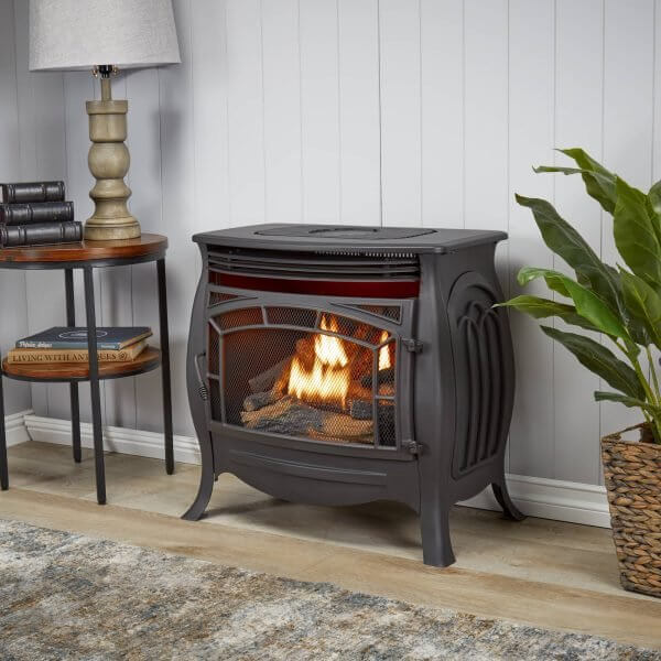 Duluth Forge Dual Fuel Ventless Gas Stove – 26,000 BTU, Remote Control, Matte Black Finish – Model# FDSR25