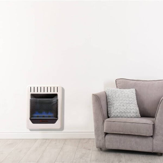 Factory Reconditioned Blue Flame Gas Heater – 10,000 BTU, Dual Fuel – Model# BF10M-B-R