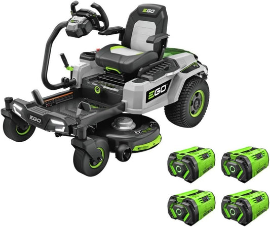 EGO Power+ Z6 e-STEER Zero Turn Mower 42 Inch Electric Riding Mower 22 HP Equivalent with 4x 12Ah Batteries