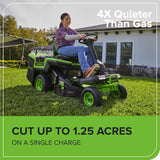 Greenworks 60V Riding Lawn Tractor 30 Inch Deck 16 HP Equivalent Electric Mower with 4x 8.0Ah Batteries