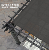 Stratford 12 Ft. X 10 Ft. Black Steel Traditional Pergola with Sail Shade Soft Canopy