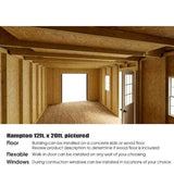Hampton 12 ft. W x 16 ft. D Wood Storage Shed Kit with Floor (192 Sq. ft.) Installtion Included