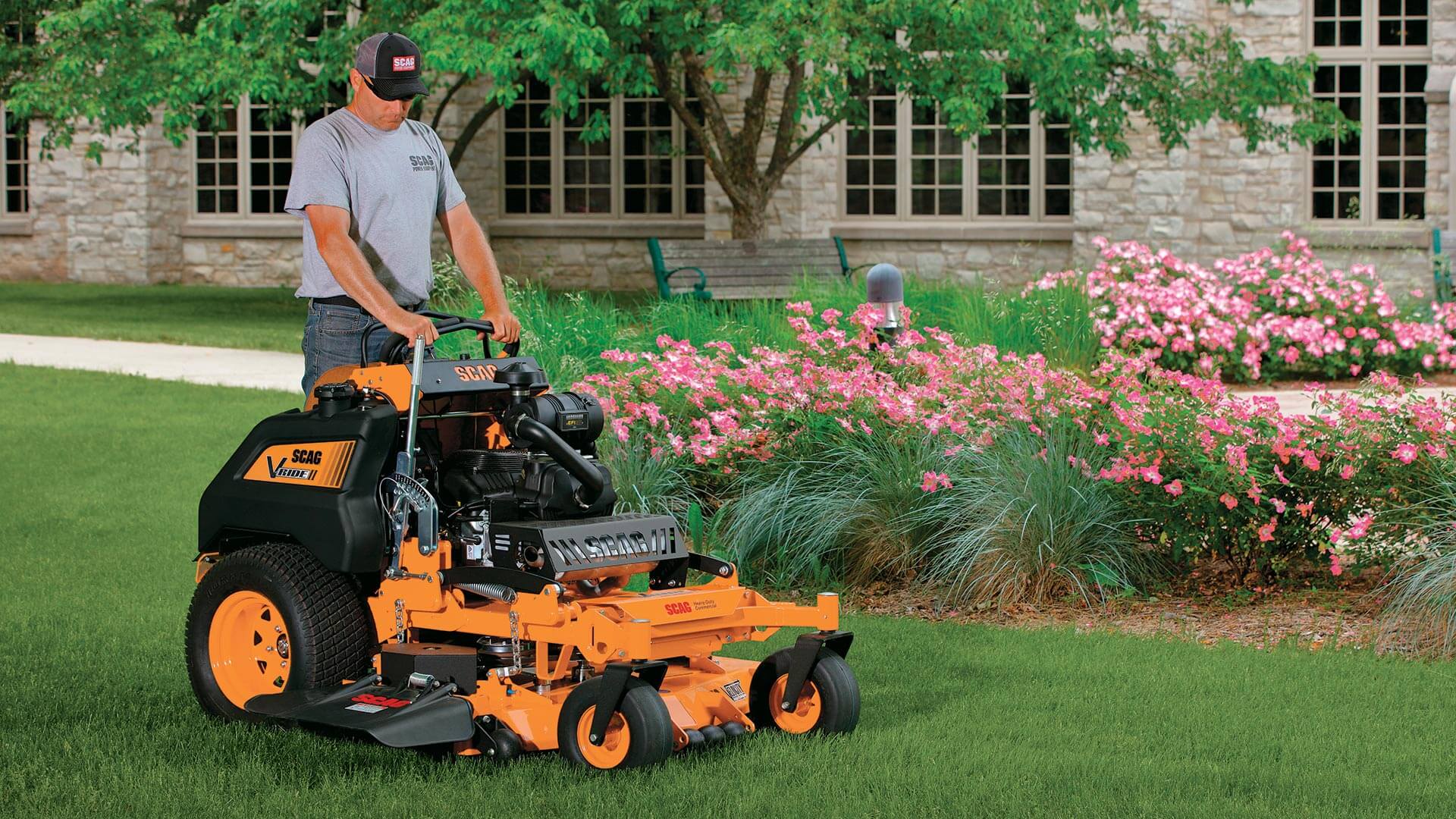 Scag V-Ride XL 52″ Stand-On Zero-Turn Lawn Mower 38 HP Kawasaki FX EFI Engine Commercial Grade