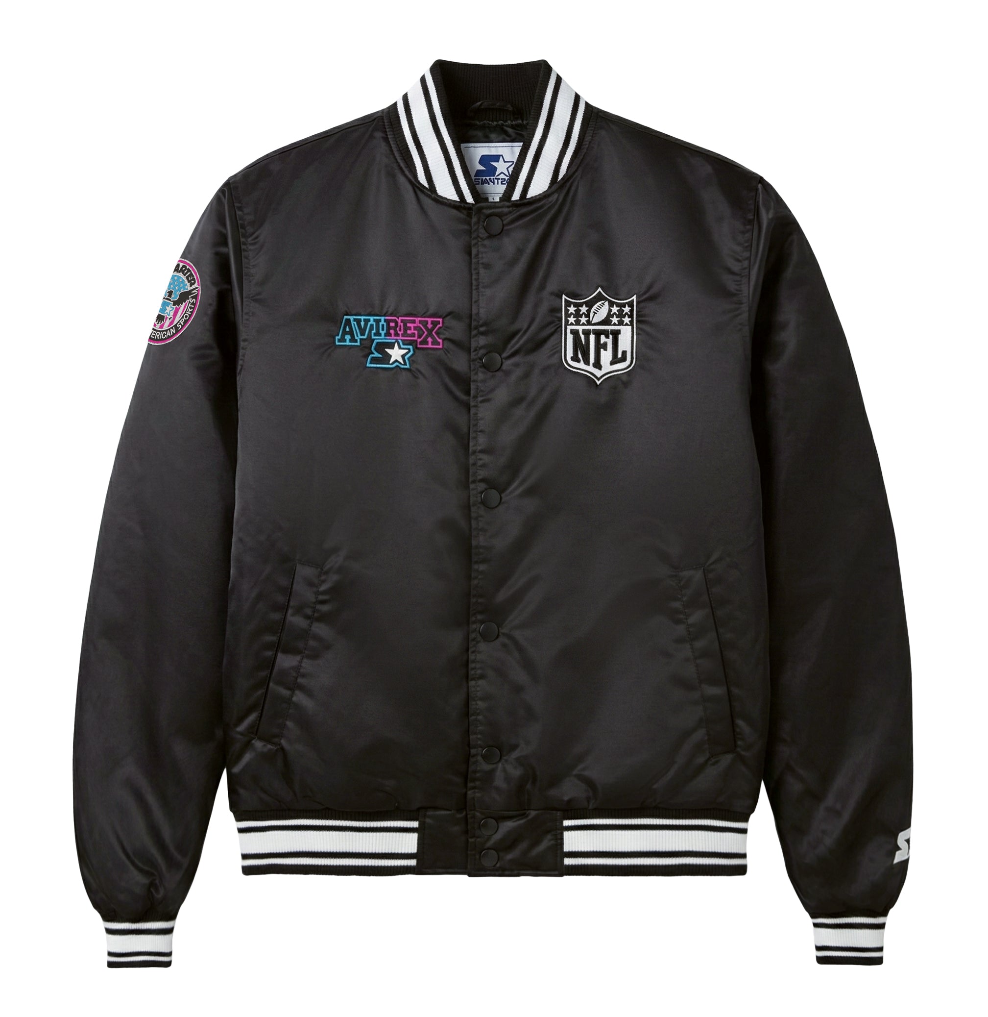 BLACK STARTER SUPER BOWL LX SATIN JACKET