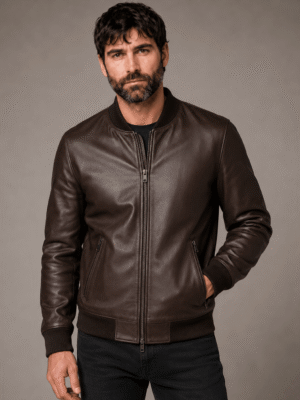 Zayrren Classic Leather Bomber Jacket