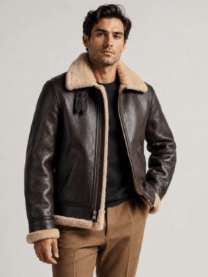 Zayrren Classic B-3 Sheepskin Bomber Jacket