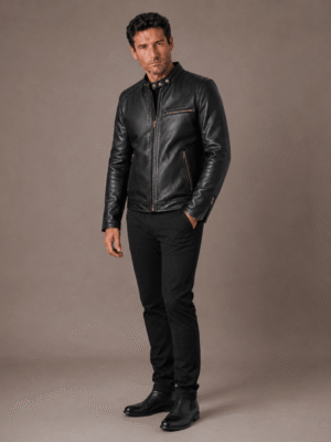 Classic Horsehide Cafe Racer Motorcycle Jacket 1