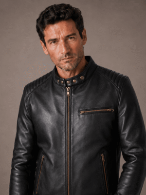 Zayrren Classic Horsehide Cafe Racer Motorcycle Jacket