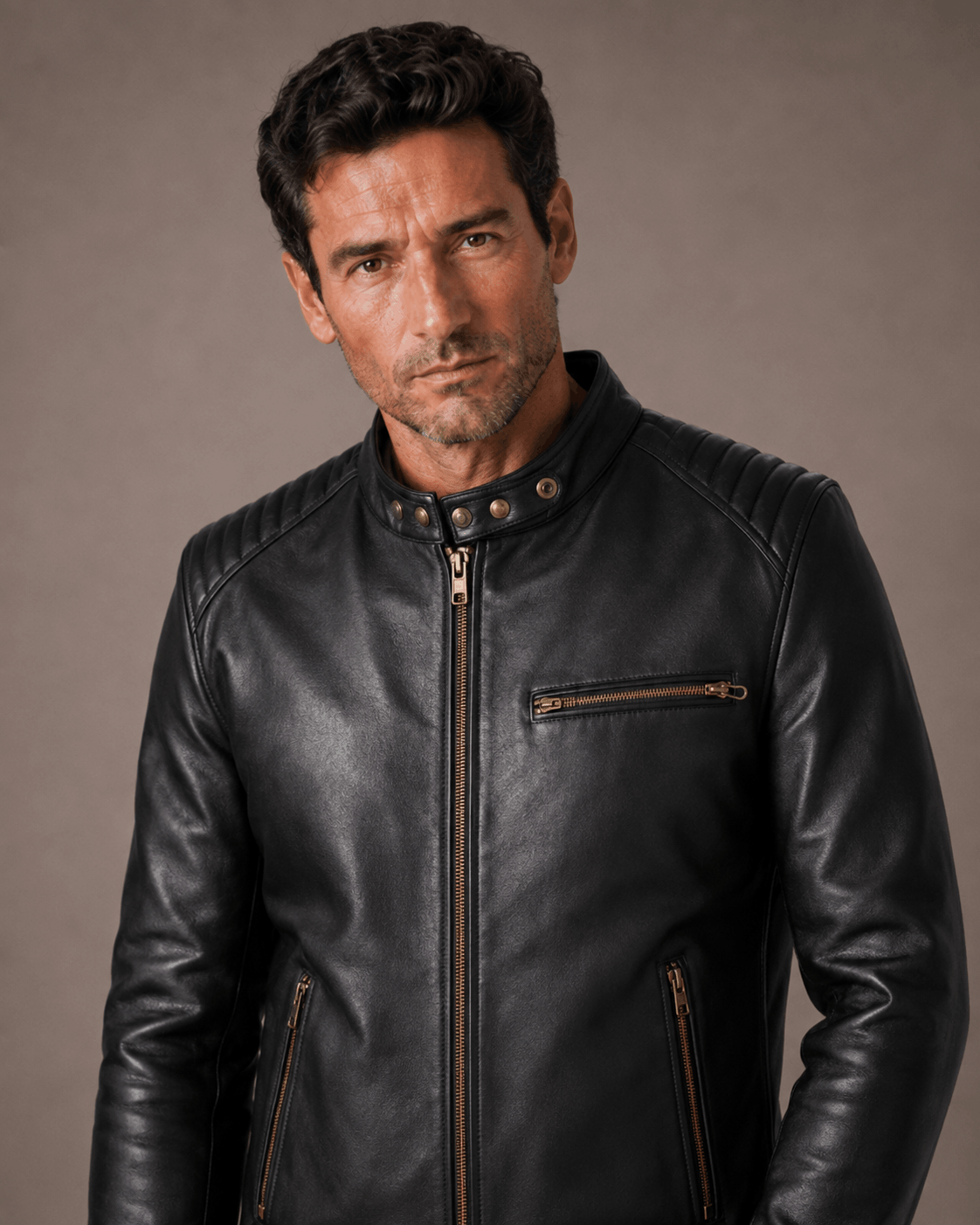 Zayrren Classic Horsehide Cafe Racer Motorcycle Jacket