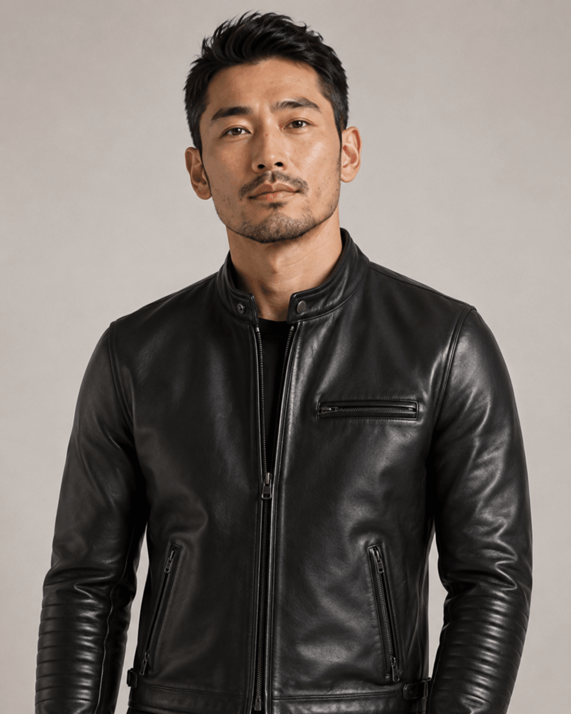 Zayrren Classic Racer Leather Motorcycle Jacket