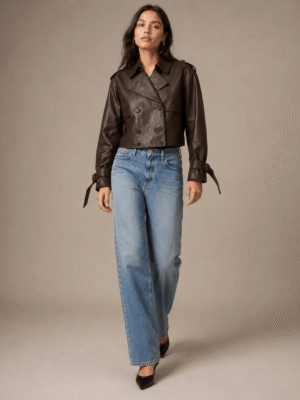 Hendry Leather Crop Trench Coat 1