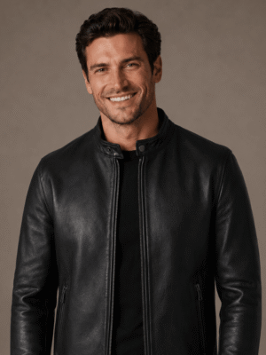 Zayrren Premium Lambskin Cafe Racer Leather Jacket