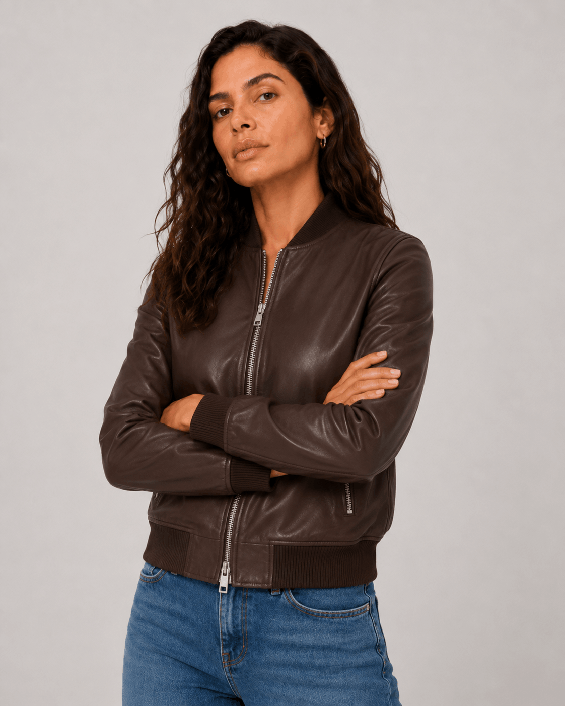 Zayrren Washed Leather Oversized Motorcycle Jacket