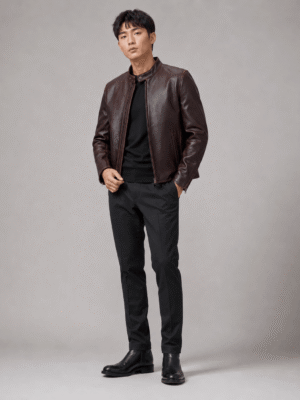 Waxy Pullup Cowhide Cafe Racer Jacket 7