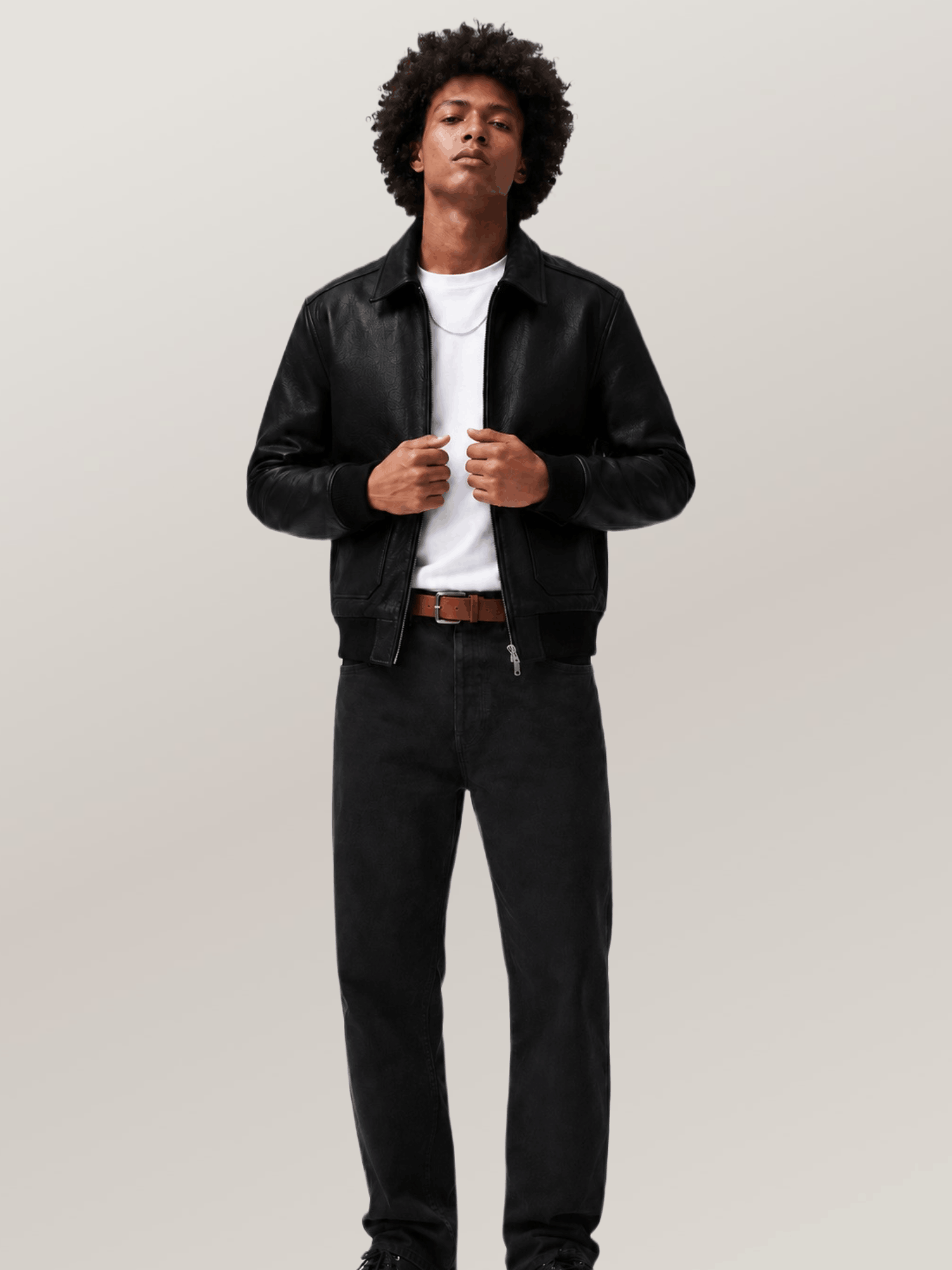 Men's Black Sheepskin Century A-2 Leather Jacket