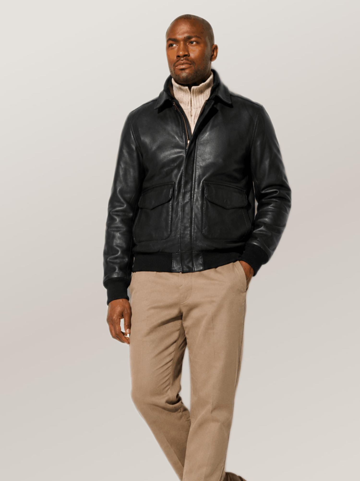 Men's Black Antique Sheepskin Jacket